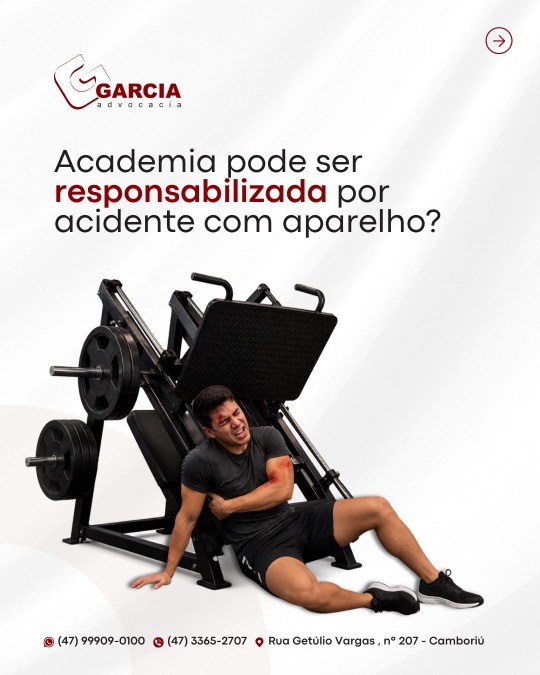 Academia pode ser responsabilizada por acidente com aparelho?