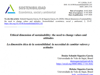 Ethical dimension of sustainability: the need to change values and attitudes